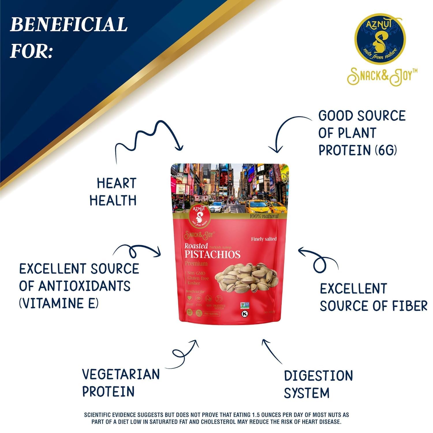 AZNUT Turkish Antep Roasted Salted Pistachios 4 LB, 100% Natural Premium Quality Class A, Non GMO Project Certified, Kosher Certified, Great Snacks, Resealable Bag 4 LB