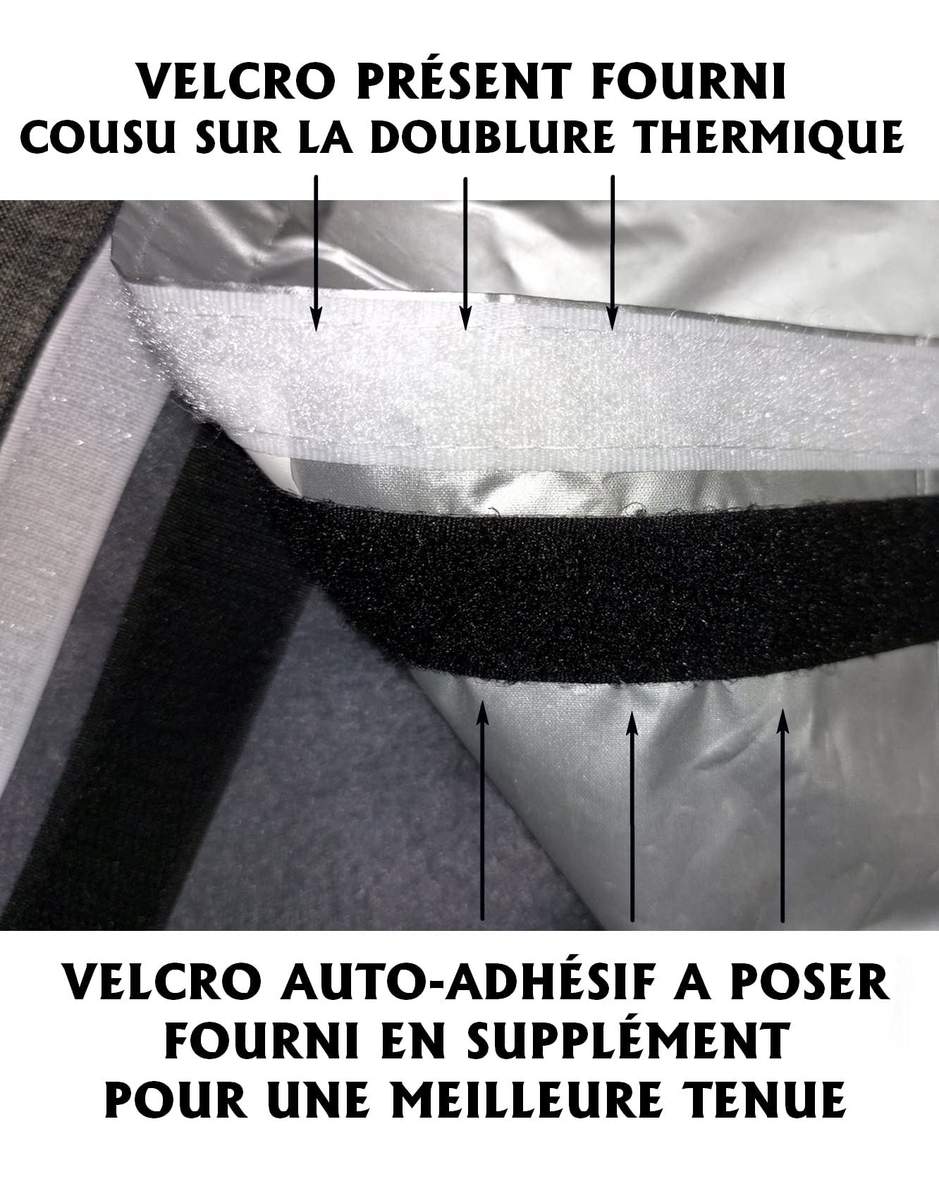 MadeInNature Doublure Thermique Argentée pour Rideau – Isolation Thermique Froid et Chaleur – Double Velcros pour Faciliter l’Installation – Largeur 135 x Hauteur 240 cm, Gris Alu