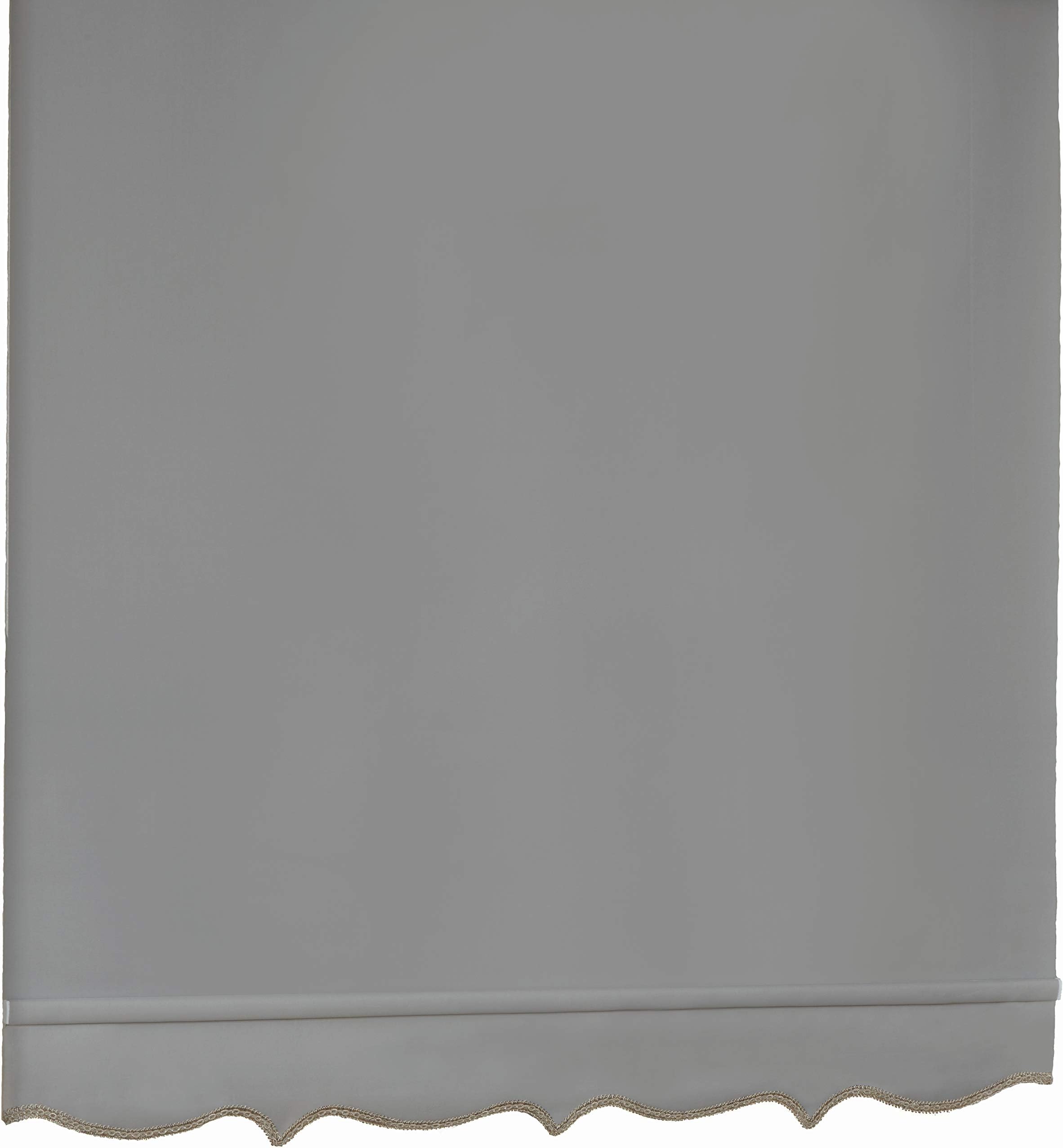 Decorative Scallop Edge Grey 90cms Wide (Approx) Roller Blind By Whitehouse Aurora