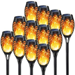 KYEKIO Solar Torch Light with Flickering Flame 12Pack Solar Lights Outdoor Solar Garden Lights Outdoor Waterproof Luces Solares