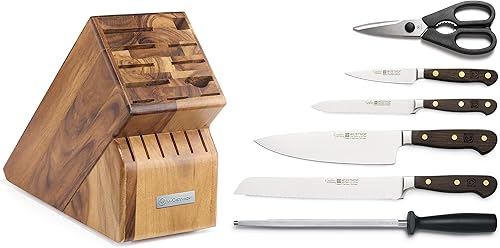 Vista 13 de Wüsthof Cuchillo Santoku Crafter de borde hueco de 7 pulgadas