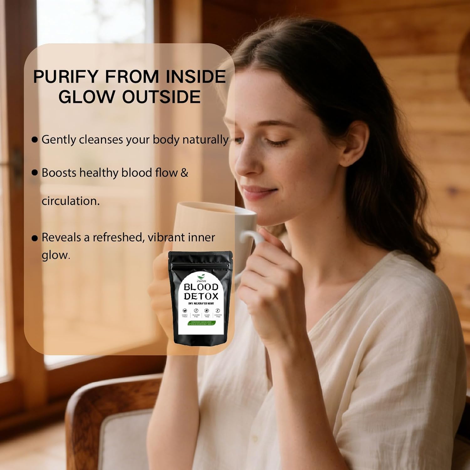 Jamaica Healling Garden Blood Detox Tea - Caffeine Free Herbal Detox Tea with Natural Wildcrafted Herbs , Traditional Blood Cleanse Herbal Tea, Daily Wellness, Hot or Iced Tea Drink, 170g / 5.99 oz (1 Pack)