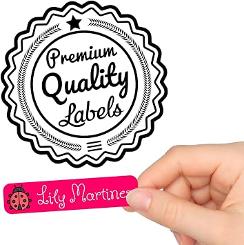 100 x Customized Name Labels Perfect Kids Daycare and School Supplys Tag Labels Cute Children's Name Label Pack - Waterproof Safe Multi