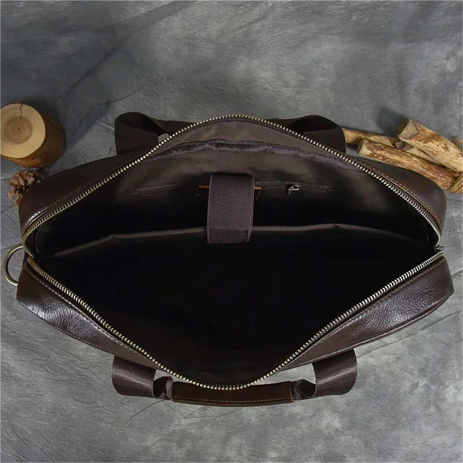 Bolso Mensajero De Cuero Maletín de cuero for ordenador portátil 15,6 pulgadas, bolso mano piel vaca for hombre, bandolera for En Viaje De Negocios
