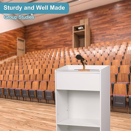 Miniatura 2 de Nisorpa Soporte para podio, escritorio de pie para altavoces con ruedas giratorias, estante de almacenamiento utilizado como púlpitos para iglesias,