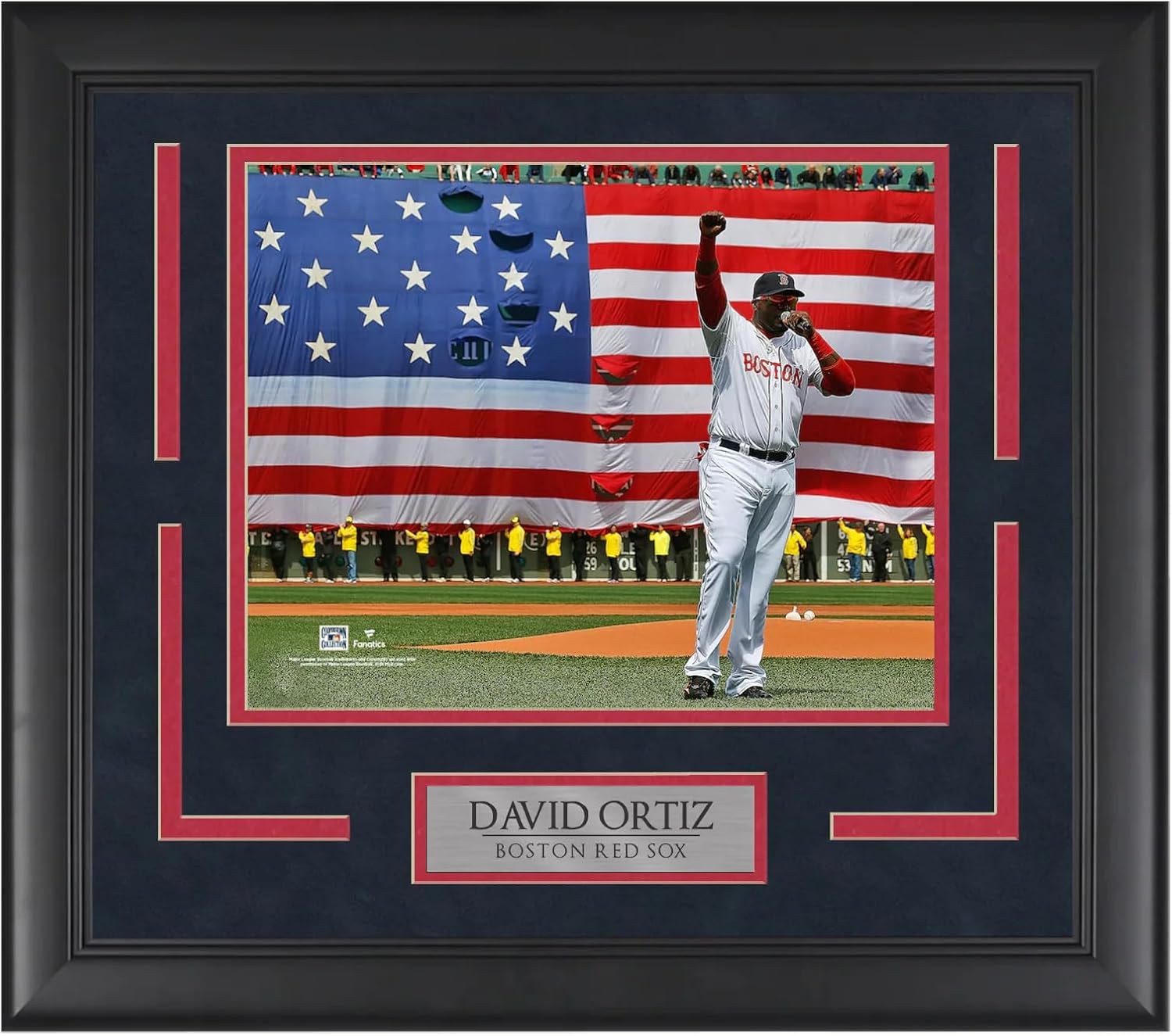 David Ortiz - Red Sox - Boston Strong Speech - Framed Baseball Photo
