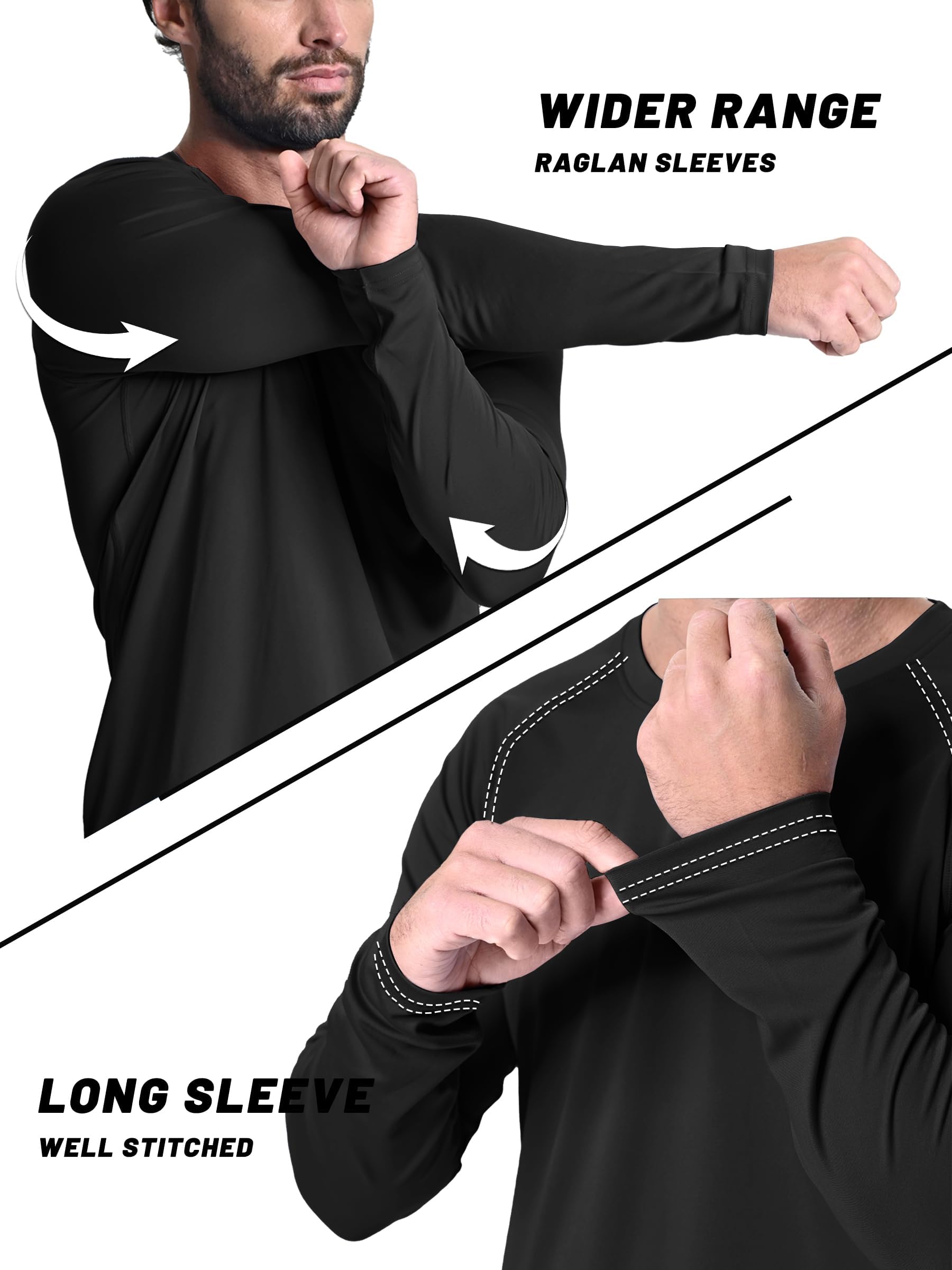 KEFITEVD Camiseta Casual de Manga Larga para Hombre Primavera Verano Camisetas Ligeras y Cómodas