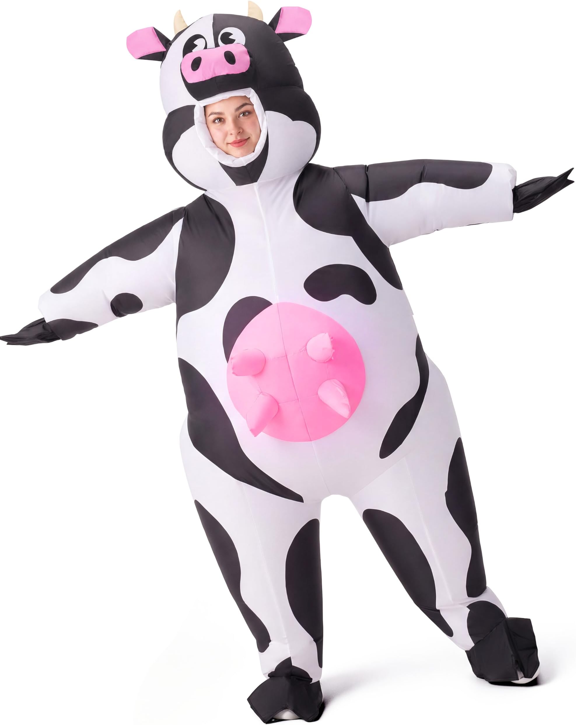 Inflatable Cow Costume, Blow up Cow Costume for Adults, Cow Inflatable Suit for Halloween Parties