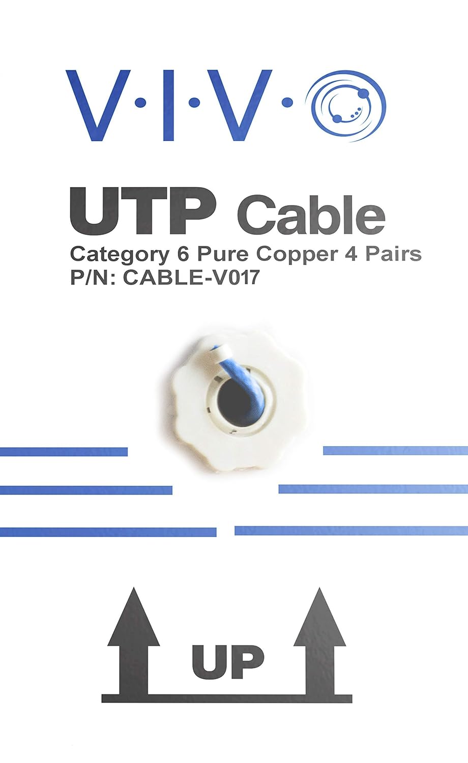 VIVO Blue 500ft Bulk Cat6, Full Copper Ethernet Cable, 23 AWG, UTP Pull Box, Cat-6 Wire, Indoor, Network Installations CABLE-V017 : Electronics