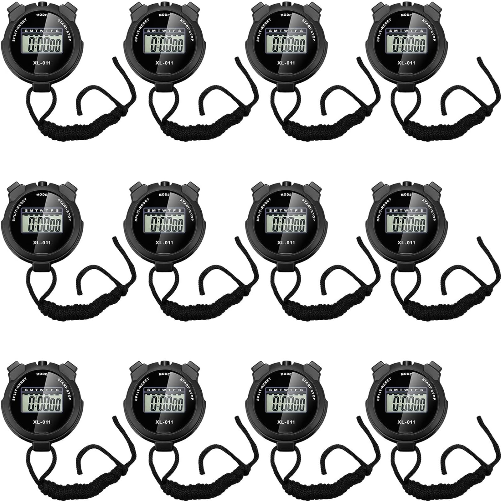 TOODOO 12 Pack Multi Function Digital Stopwatch Timer Bulk - electronics and gadgets | Mubboo