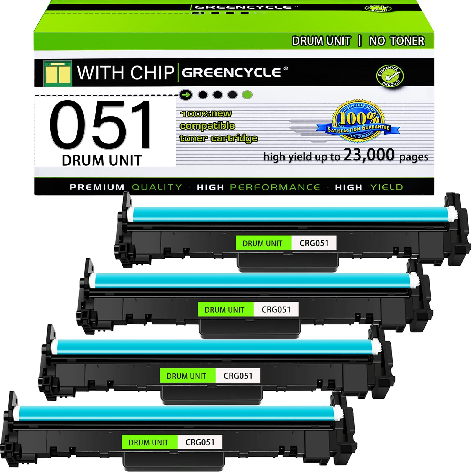 greencycle 051 Compatible Replacement for Canon 051 Drum Unit CRG051 Drum Kit use for LaserJet Pro LBP162dw MF264dw MF267dw MF269dw LBP160 MF260