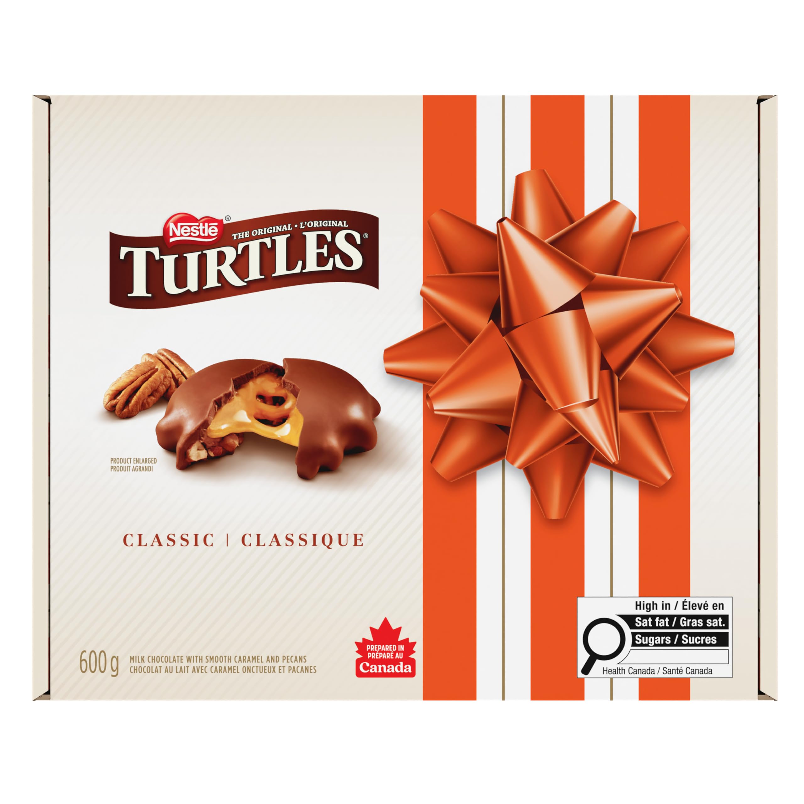 TURTLES Gift Box, Smooth Caramel & Crunchy Pecans Draped In Rich Chocolate, Prepared In Canada, Gluten-Free, 600 g