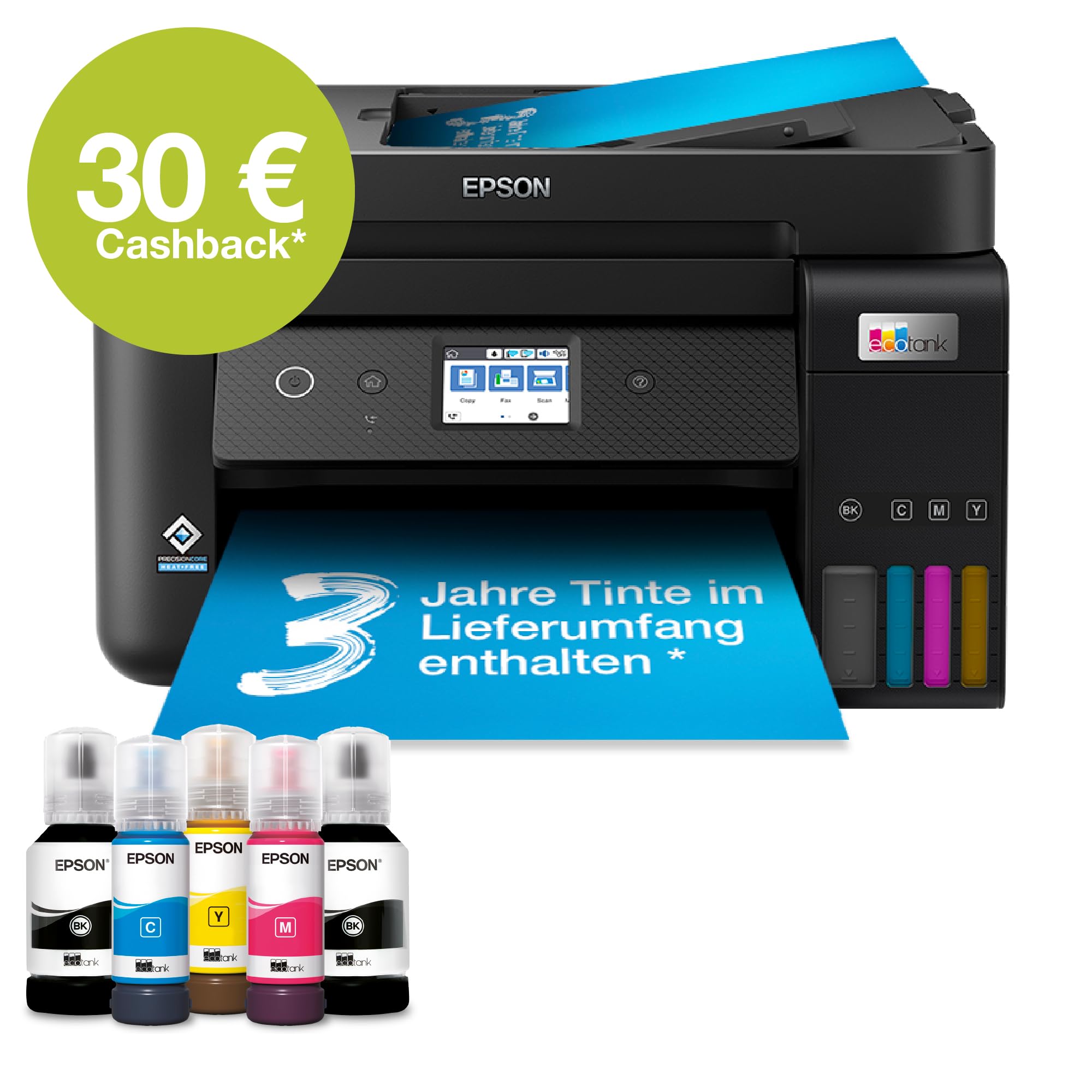 Epson EcoTank ET-4850 A4-Multifunktions-Wi-Fi-Tintentankdrucker, mit einem im Lieferumfang enthaltenen Vorrat an Tinten bis zu 3 Jahren