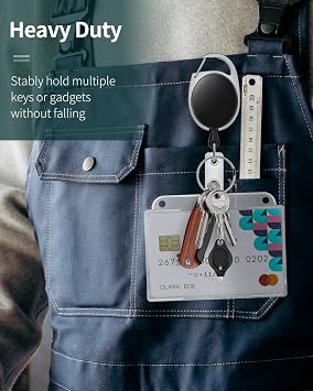 Pawfly 2 Pack Thumb-Slot Badge Holder 2-Card Horizontal Clear Plastic Case with Retractable Badge Reel Carabiner Clip Hard Card Protector for IDs Credit Cards Drivers Licenses and Passes
