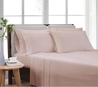 Cannon Heritage Solid Sheet Set Blush Polyester 7-Piece Split King Sheet Set, Solid Color Themed, for Men and Women, OEKO-TEX Certified Confidence
