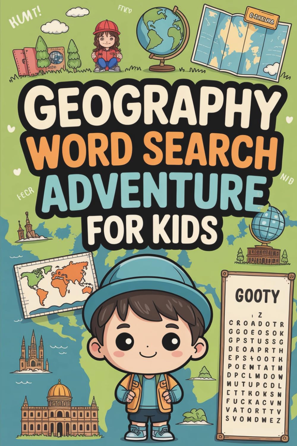Geography Word Search Adventure for Kids: Enjoyable Immersive Puzzle Workbook with Weeknight Wind-Down