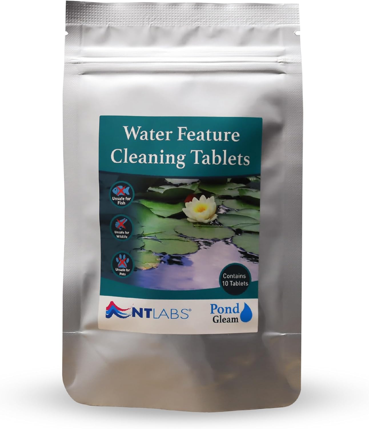 NT Labs Pond Gleam Tablets, Water Feature Cleaning Tablets, Restores