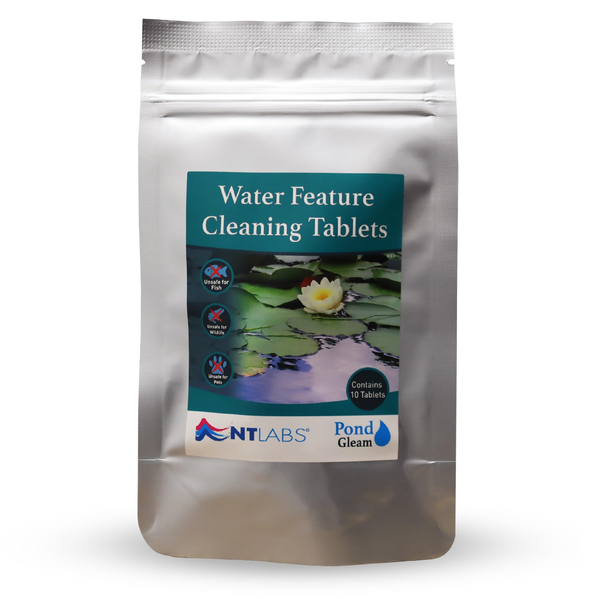 NT Labs Pond Gleam Tablets, Water Feature Cleaning Tablets, Restores the Sparkle of Your Water Feature, Removes Green Stains From Water Features (10 Tablets)