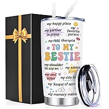 Lifecapido Bestie Gifts for Women, Best Friend Birthday Gifts for Women, To My Bestie 20oz Insulated Tumbler, Friendship Best Friend Birthday Valentines Day Gift for Bestfriend Woman Sister