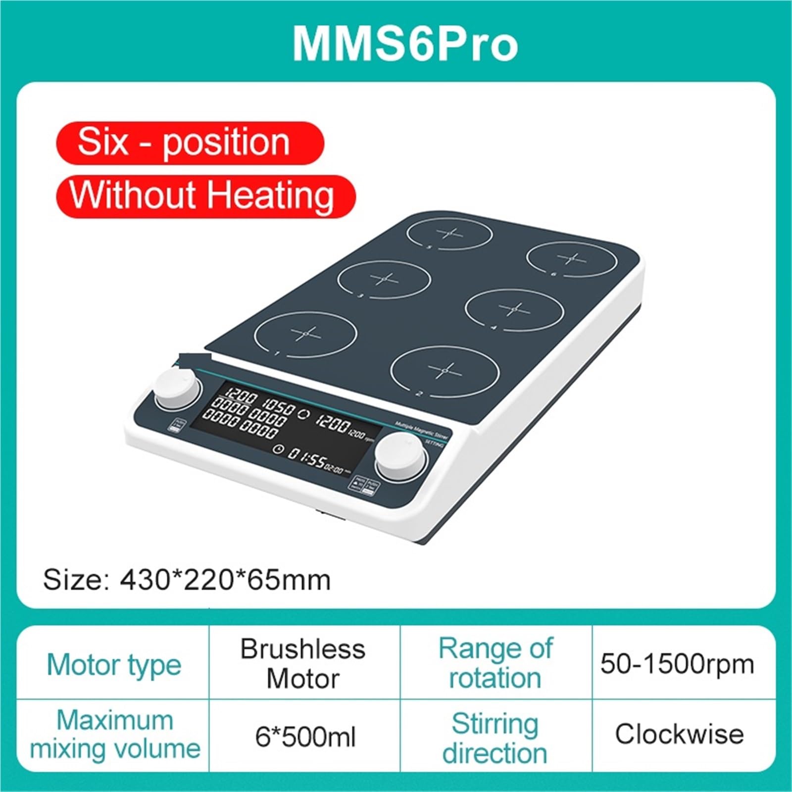 Ultraschall-Homogenisator, Multi-station Magnetische Rührer Digital Display Labor Mixer Mit Heizung Vier-station Sechs-Position(MMS6Pro)