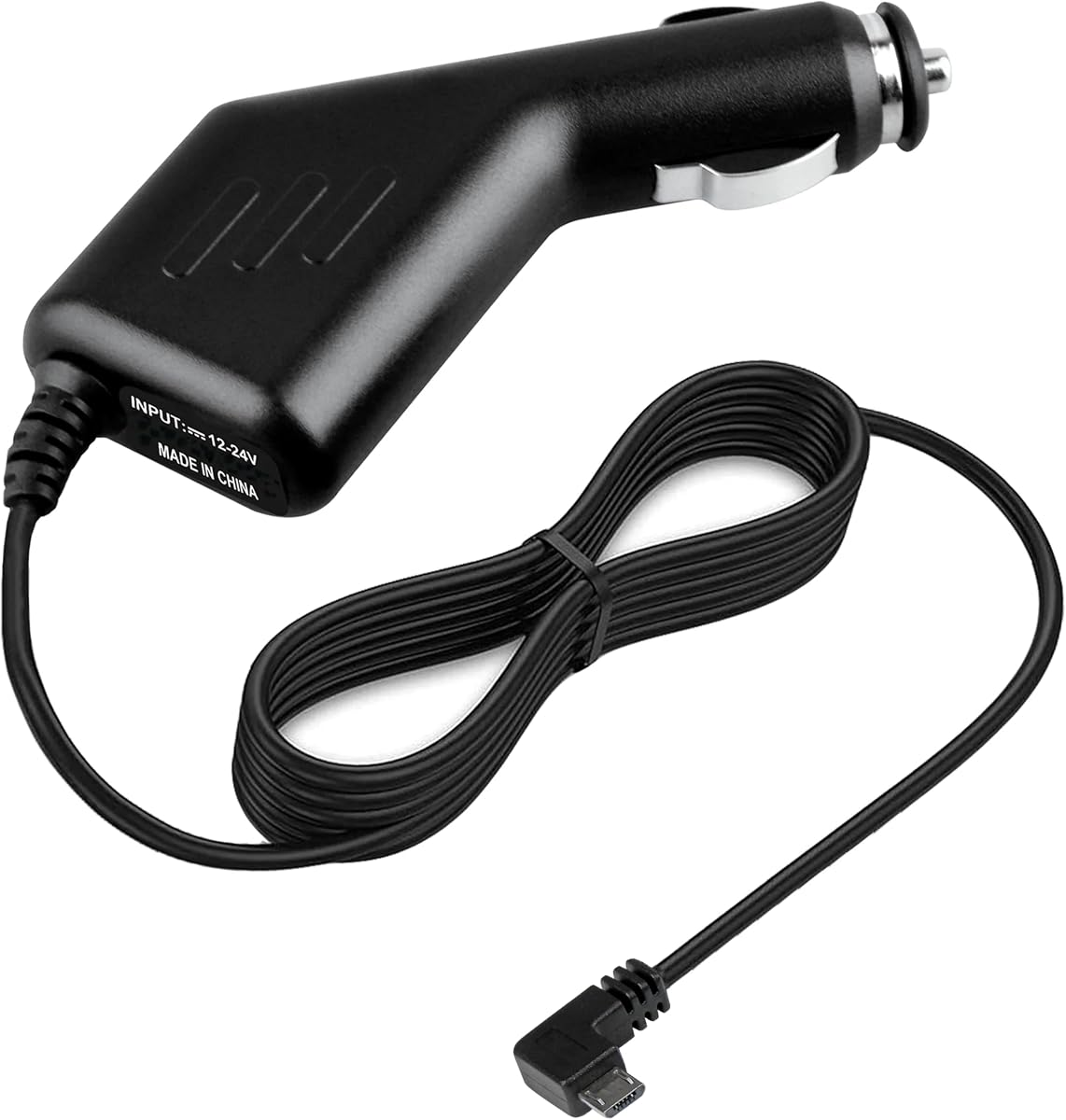 Ramtech Micro USB Car Charger DC 12-24V for GPS Truck Navigator, USB Charging 4ft Long Cord, Left Angle 90 Degree Micro B Connector for 760LMT, 770 LMTHD, 780 LMT-S & dezlCam 785 LMT-S - CHMCA