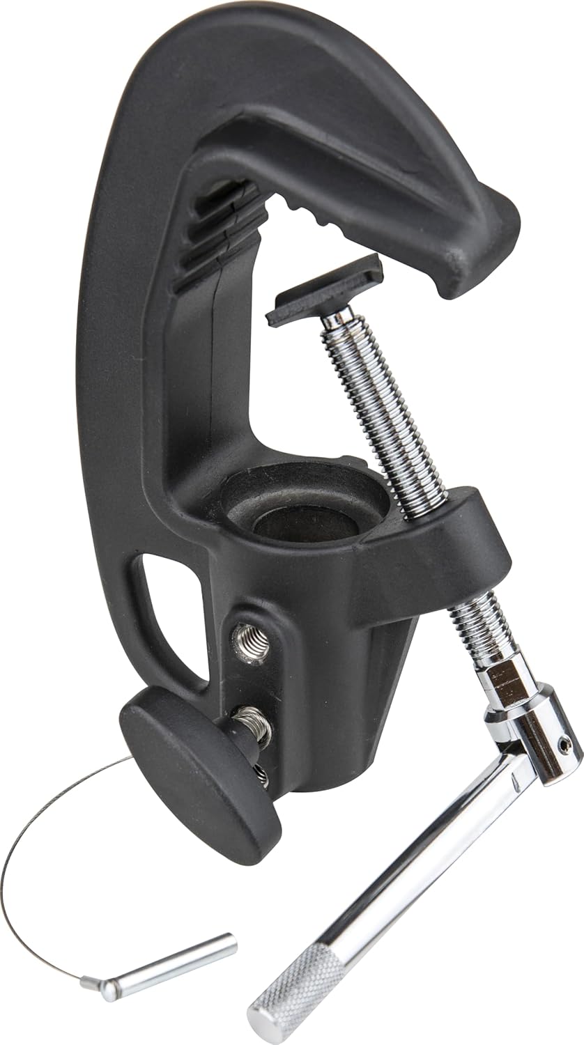 Kupo TV Junior C-Clamp with Tommy Bar for Studio and Truss Lighting with Built-in Junior Receiver Fits 22–54mm Tubing for Broadcast, Theater, and Professional Rigging Applications (KG100111)
