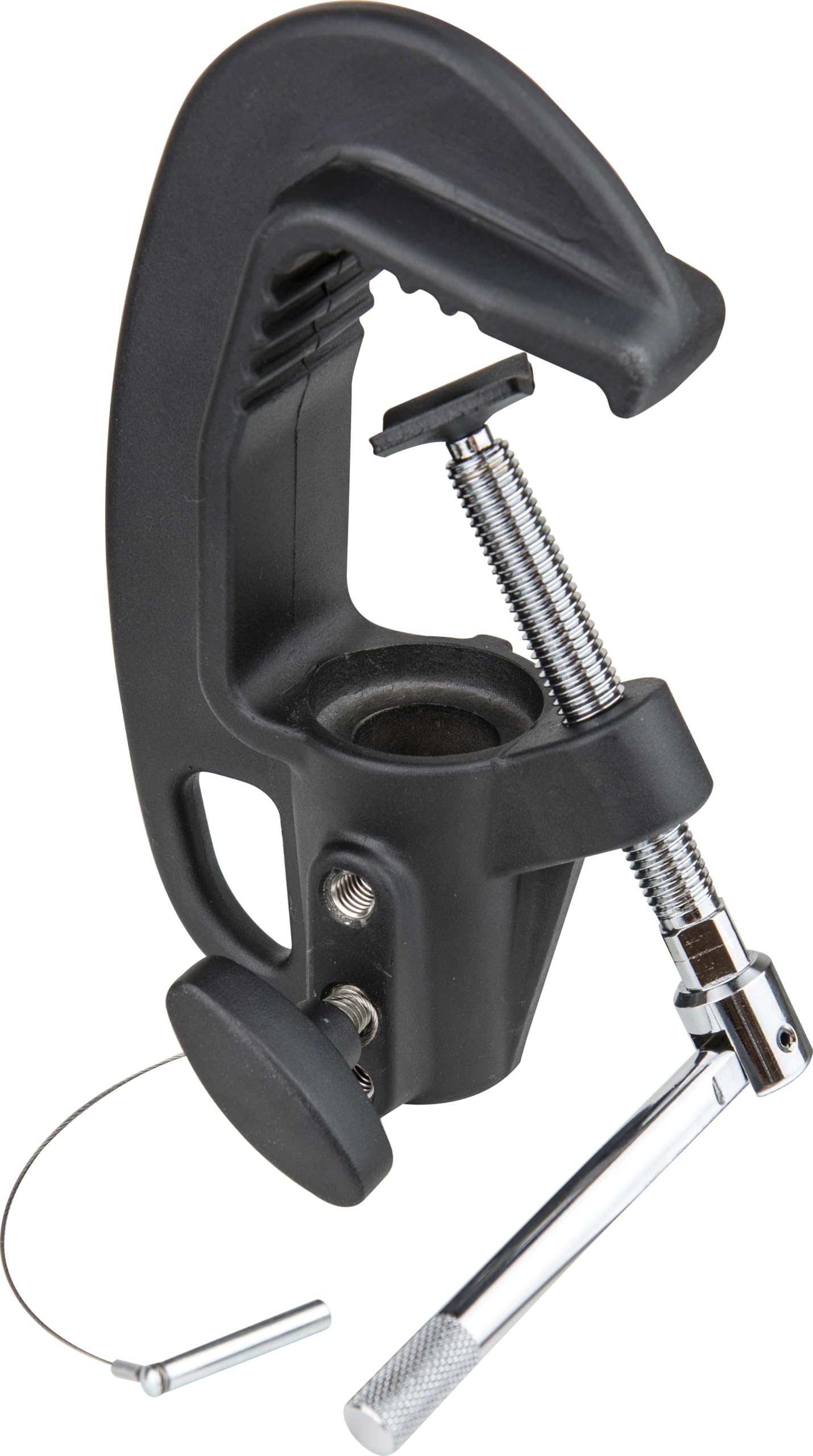 Kupo TV Junior C-Clamp with Tommy Bar for Studio and Truss Lighting with Built-in Junior Receiver Fits 22–54mm Tubing for Broadcast, Theater, and