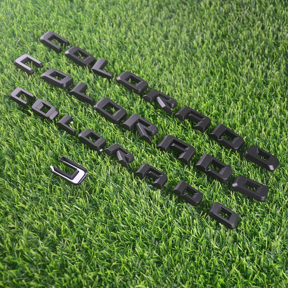 Overlay Emblem 3D Letter Side Door Rear Tailgate Badge Nameplate Compatible for 2023-2024 Colorado Set of 3Pcs (Matte Black)