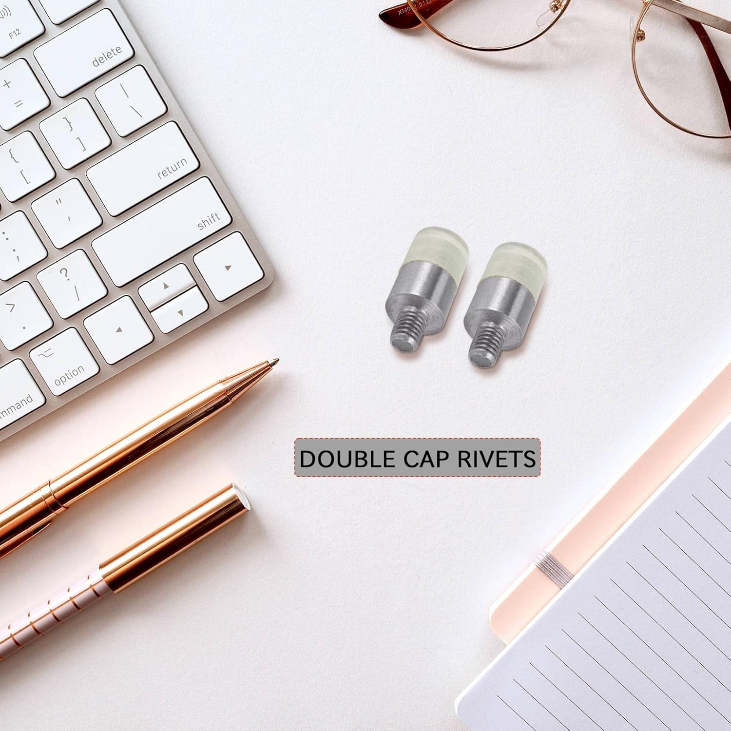 AVIUDHE 5 Sets Double Caps Rivets Dies(5mm/6mm/8mm/10mm/12mm), silver