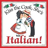 Vista 1 de Regalo italiano para mujer, imán para nevera, beso, cocinero italiano