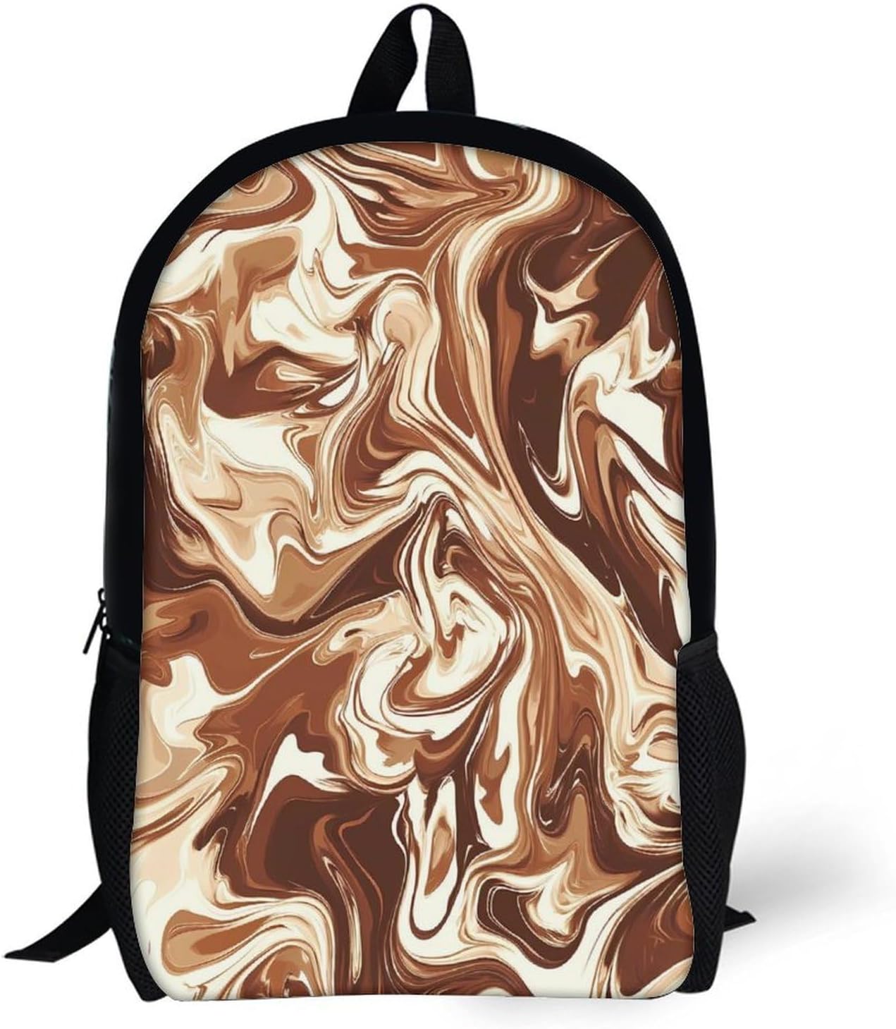 Melted Chocolate Camouflage Unisex Backpack 17" Casual Daypacks Simple Shoulders Bag for Camping Hiking Travel Gear