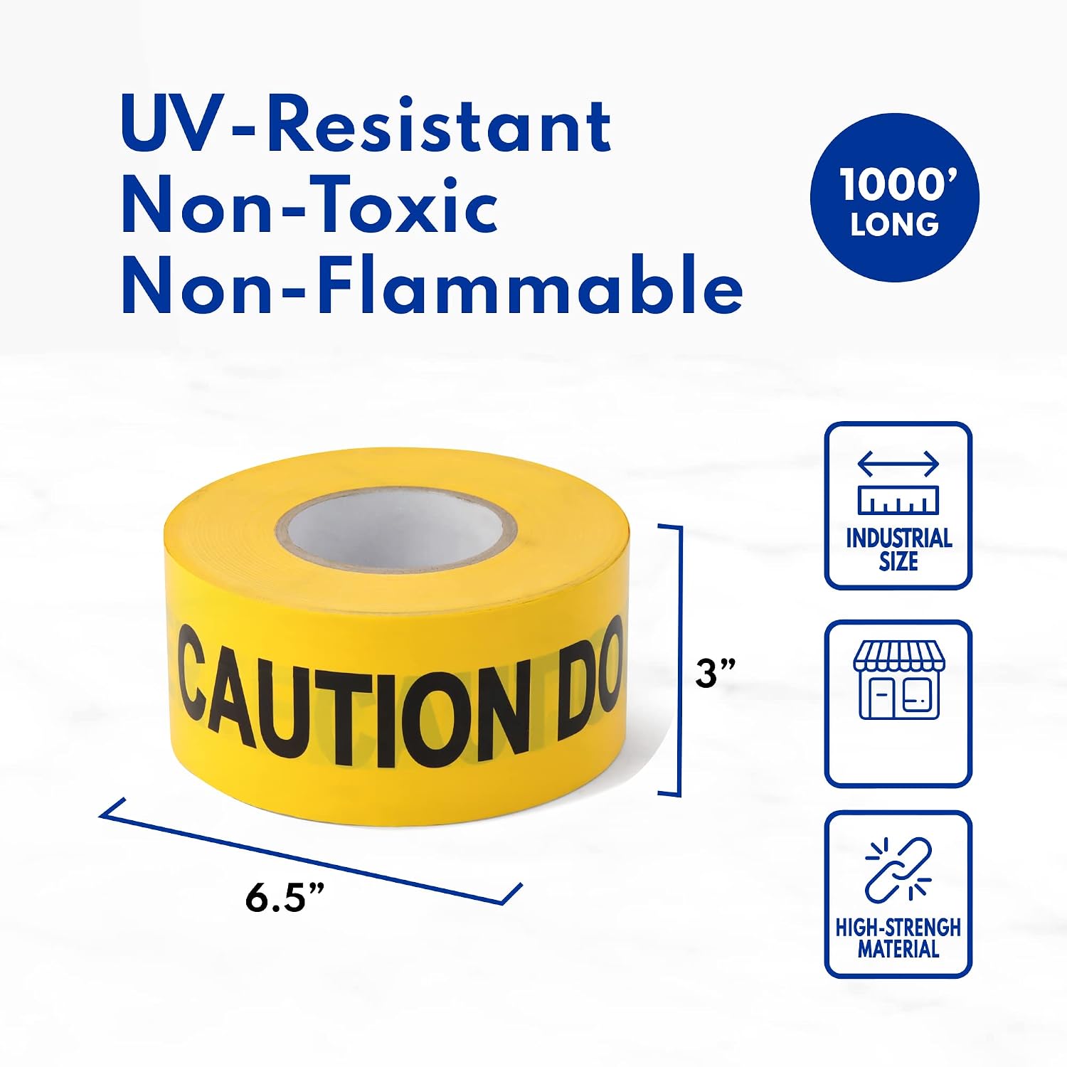 New Star Foodservice 1028799 Industrial Commercial Grade Non-Adhesive Yellow Caution Tape, Caution DO NOT Enter, 3 Inch x 1000 Feet (Industrial Size)