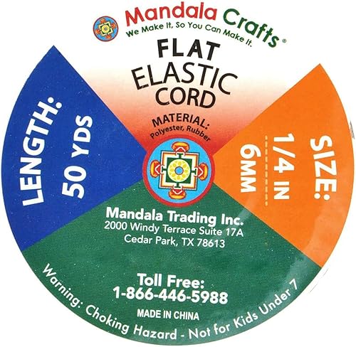 Vista 72 de Mandala Crafts - Rollo de cordón elástico plano para costura y manualidades Beige