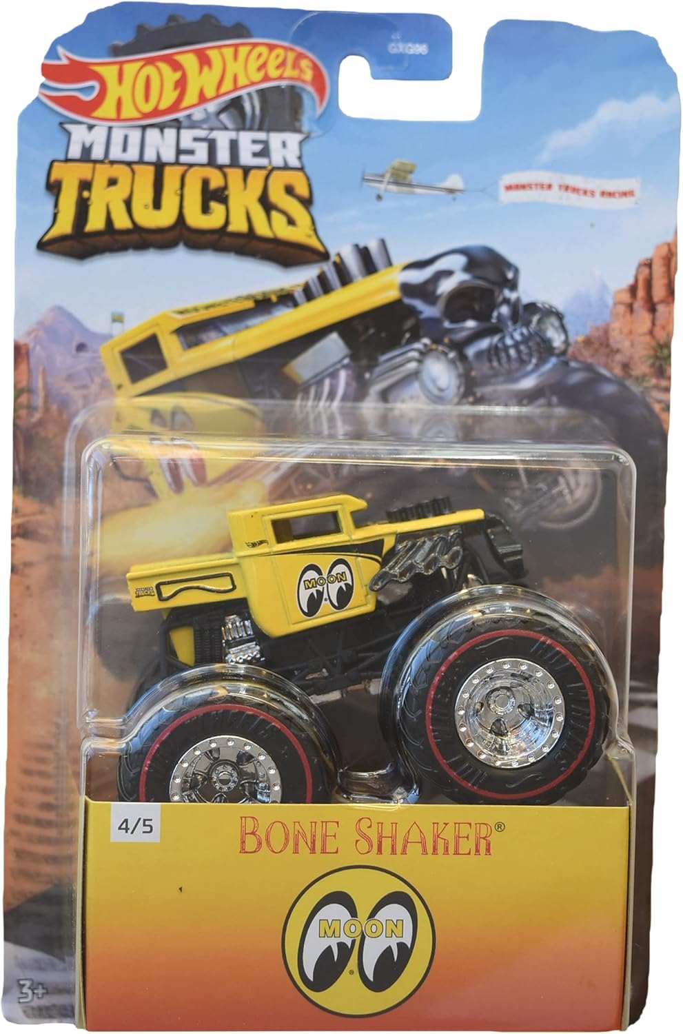 Hot Wheels Monster Trucks Bone Shaker, [Yellow] Moon Eyes 4/5