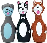 Chiwava 3 Pack 5.7 Inch Squeaky Latex Dog Toys Standing Stick Dog Dog Toy Puppy Fetch Interactive Play for Small Dogs