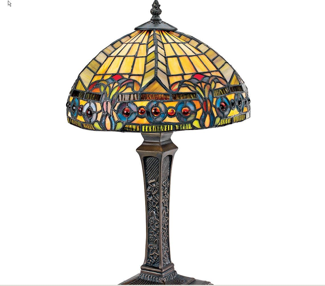 Art Nouveau Carlisle Beauxarts Stained Glass table Lamp