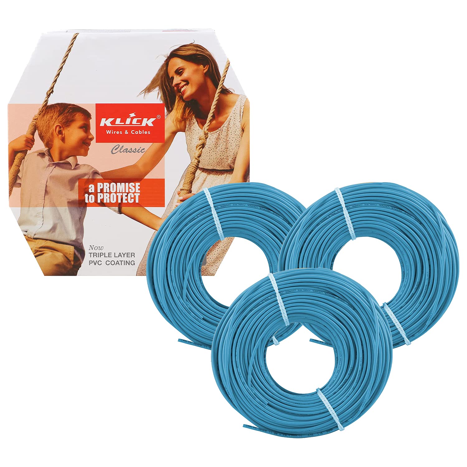 KLICK Copper Wire with Triple Layer PVC Coating, Single Core Flexible Electric Cable for Domestic & Industrial Connections (1.5 mm, 90m Long, Blue, 3 Pcs) (B09HCJ8CGK) Amazon Price History, Amazon Price Tracker