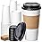 Fit Meal Prep 50 Pack 20 oz Disposable Coffee Cups with Lids, Sleeves, Leak-Proof To Go Coffee Cups with Lids, Durable Paper Cups for Hot Beverage, Home, Office, Party