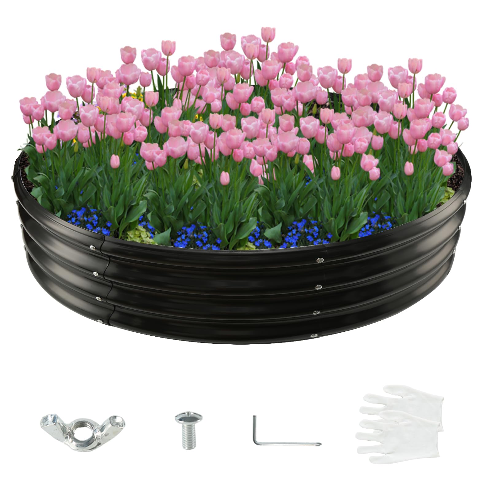 YSEJOMP 60 Inch Diameter Round Raised Garden Bed