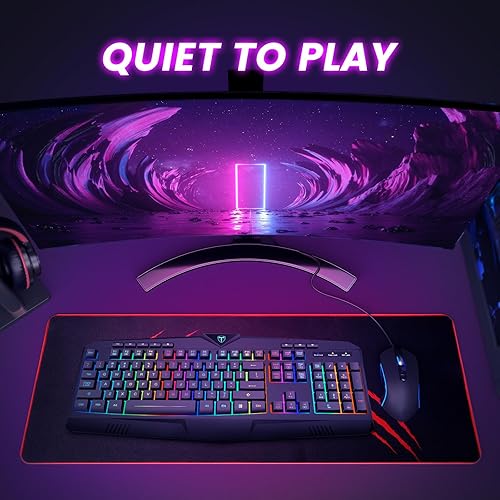 Miniatura 7 de Teclado inalámbrico, teclado inalámbrico recargable con retroiluminación RGB para juegos con reposamuñecas, teclas silenciosas, teclas multimedia,