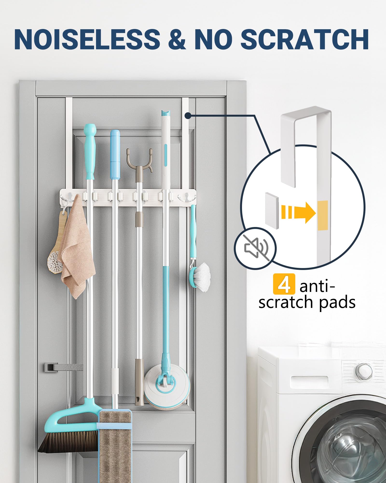 Lorbro Broom Holder - Over Door Organizer -6