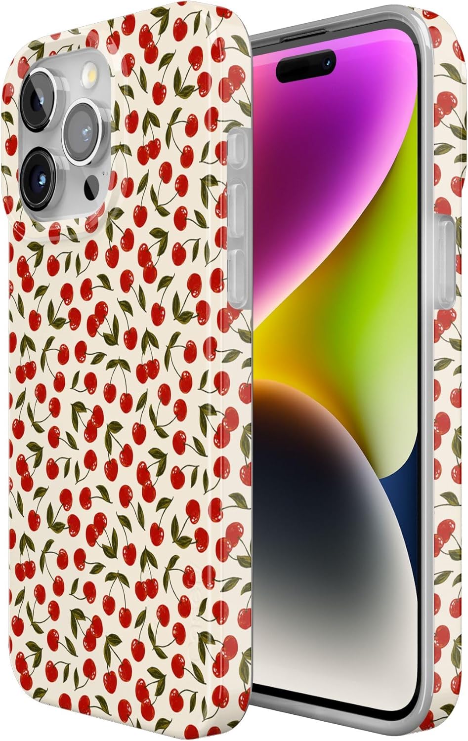 Casely iPhone 15 Pro Case | Cherry on Top | Red Cherries | Compatible with MagSafe | Classic Ultra Thin Design