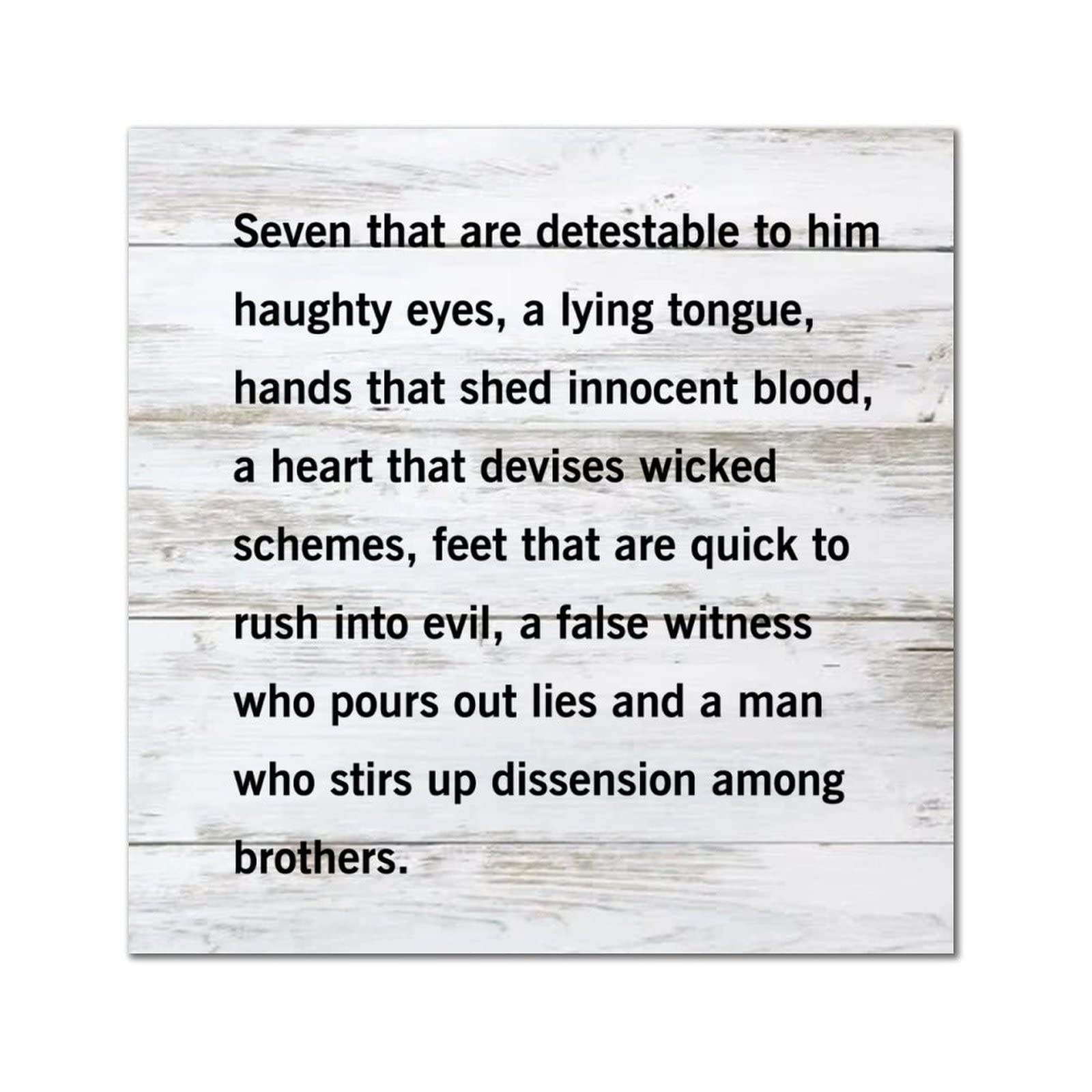 Plaque en bois classique Seven Detestable en finition premium pour votre maison