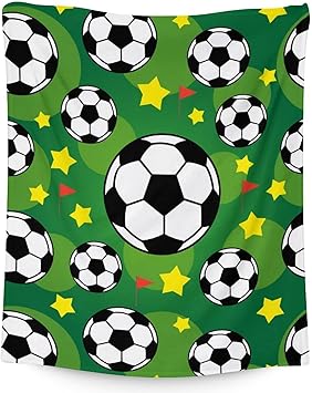 Mercuryelf Soccer Blanket Gifts, 50"x60" Funny Football Throw Blankets for Boys Kids, Cozy Lightweight Fleece Plush for Sofa Bed Room Decor