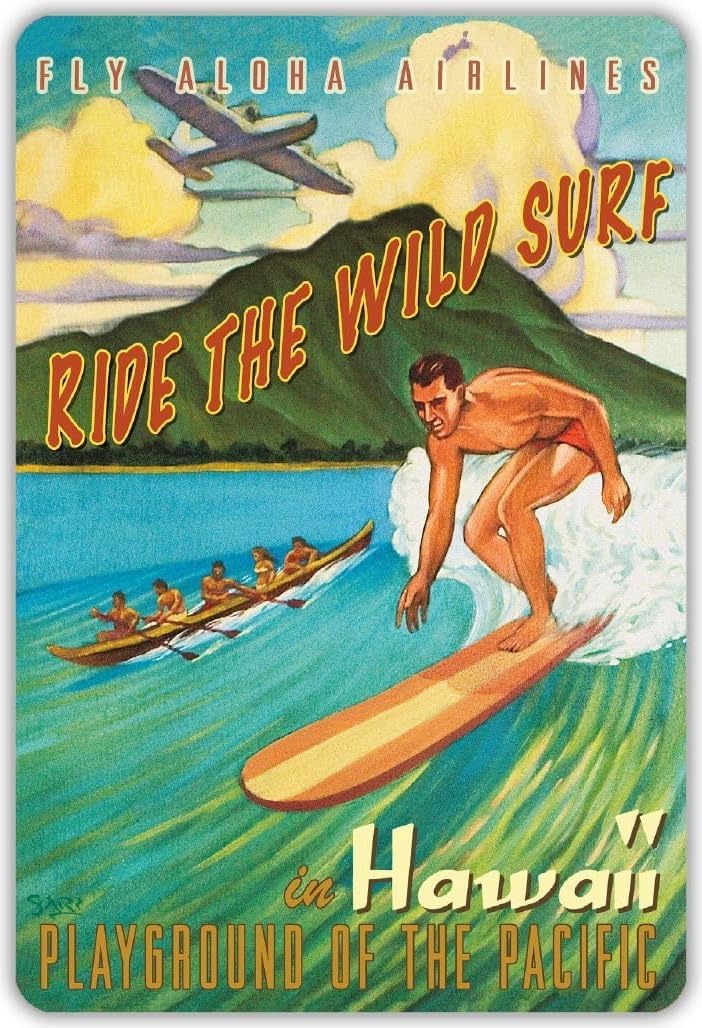 Hawaiian Vintage Postcards for Mailing Pack of 30 - Wild Surf Playground Pacific by Rick Sharp