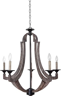 Craftmade 35125-WP Winton Candle Chandelier Lighting, 5-Light, 300 Watts, Weathered Pine (30"W x 31"H)