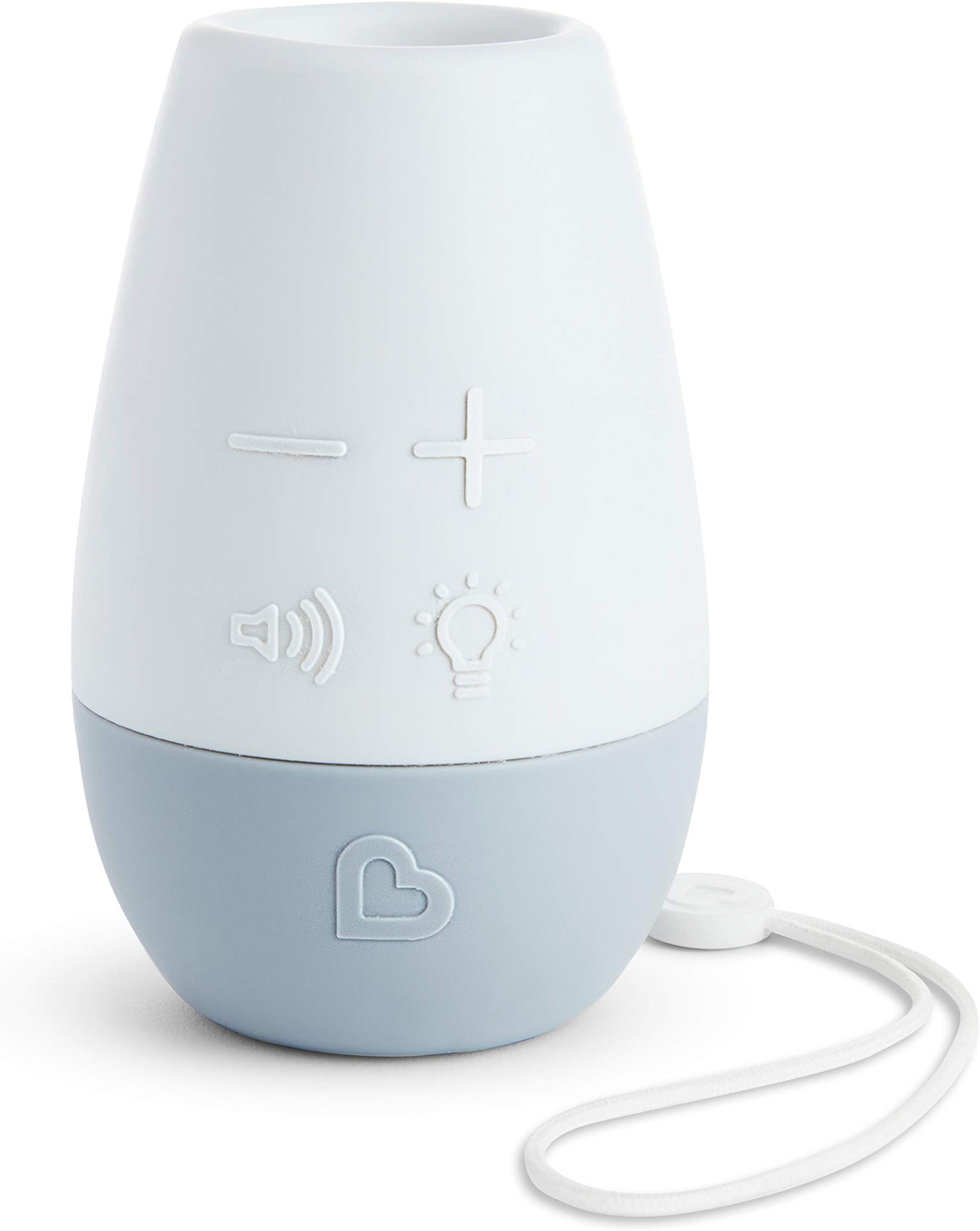 Munchkin Shhh… White Noise Sound Machine, Baby Sleep Soother with Night Light, Portable for Travel or Nursery, White/Grey