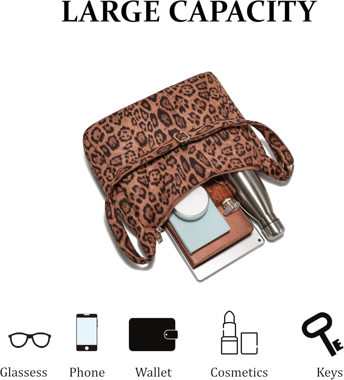 JOLLQUE Crossbody Bags for Women, Soft Foldable Vegan Leather Shoulder Handbag, Autumn Winter Slouchy Handbag Purses - Image 3