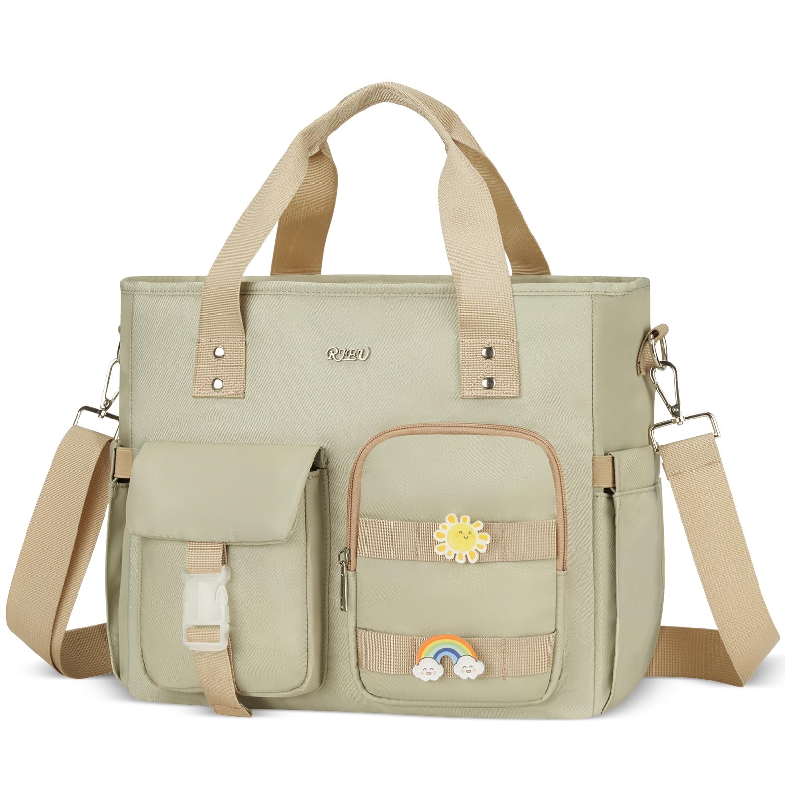 Sac fourre-tout isotherme pour femme – Grand sac isotherme étanche avec bandoulière et plusieurs poches, sac à déjeuner réutilisable pour le travail, l'école, le pique-nique en plein air, la