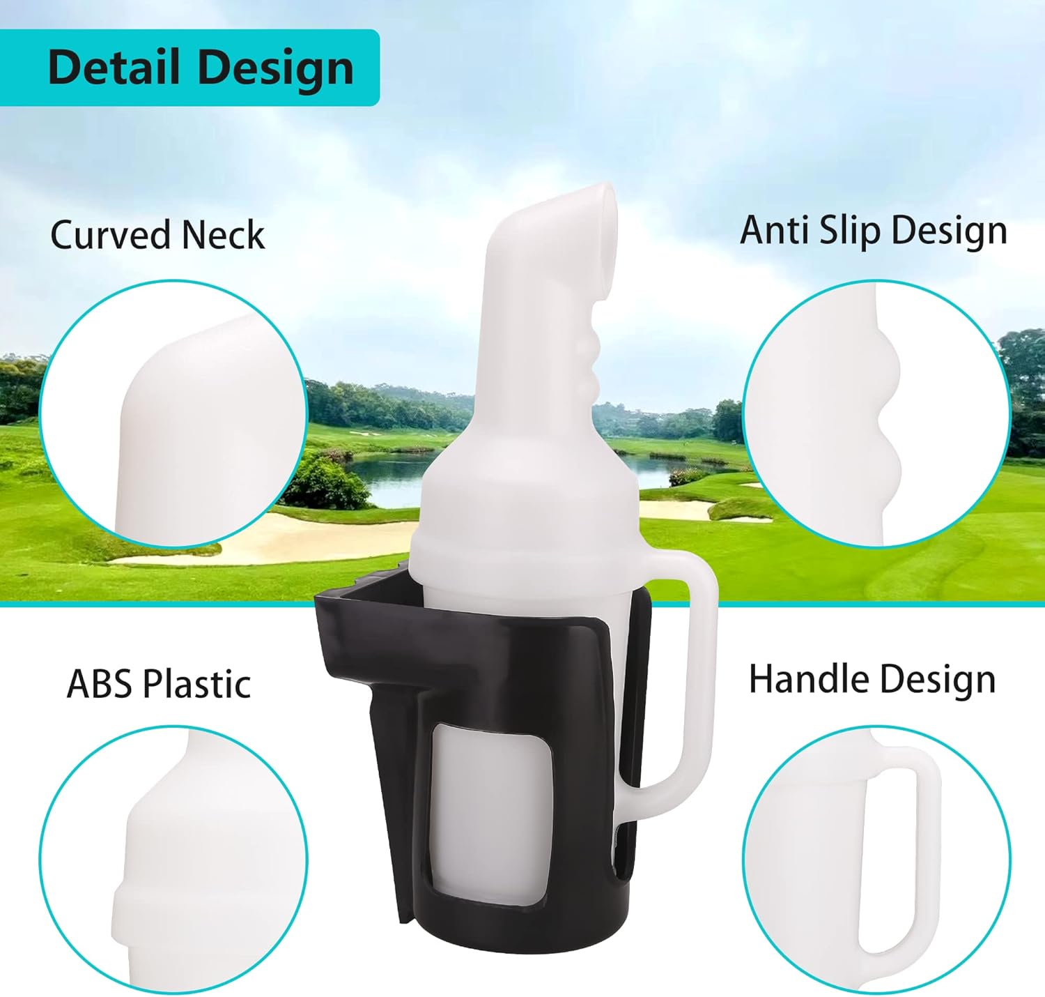 10L0L Golf Cart Sand Bottle for Yamaha EZGO Club Car with Grip Hand Design, Divot Filler Sand Bottle Assembly with Rattle Proof Holder